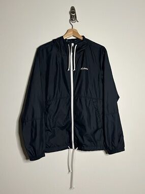 Columbia Black and White Hooded Windbreaker  Size Medium ( Women's )